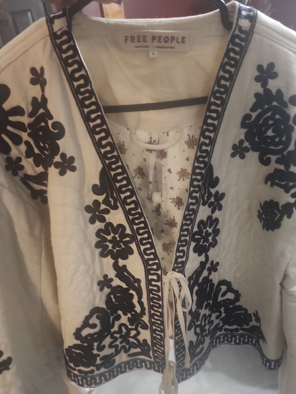 Free People Bali Mabel Quilted & Embroidered Jacket...Medium